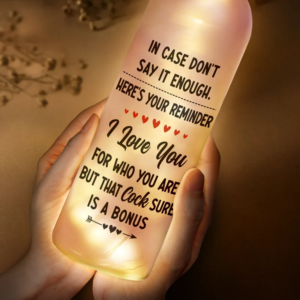 Kissing Couple I Love You Everyday Always Be By Your Side - Personalized Bottle Light - Image 4