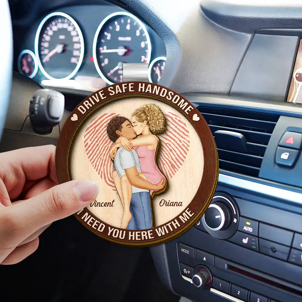 Kissing Couple I Need You Here With Me - Personalized Custom Shaped Car Visor Clip - Image 3