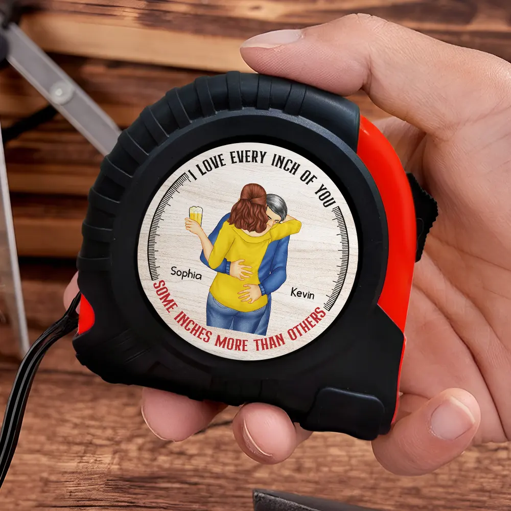 Kissing Couple Love Every Inch Of You - Personalized Tape Measure - Image 4