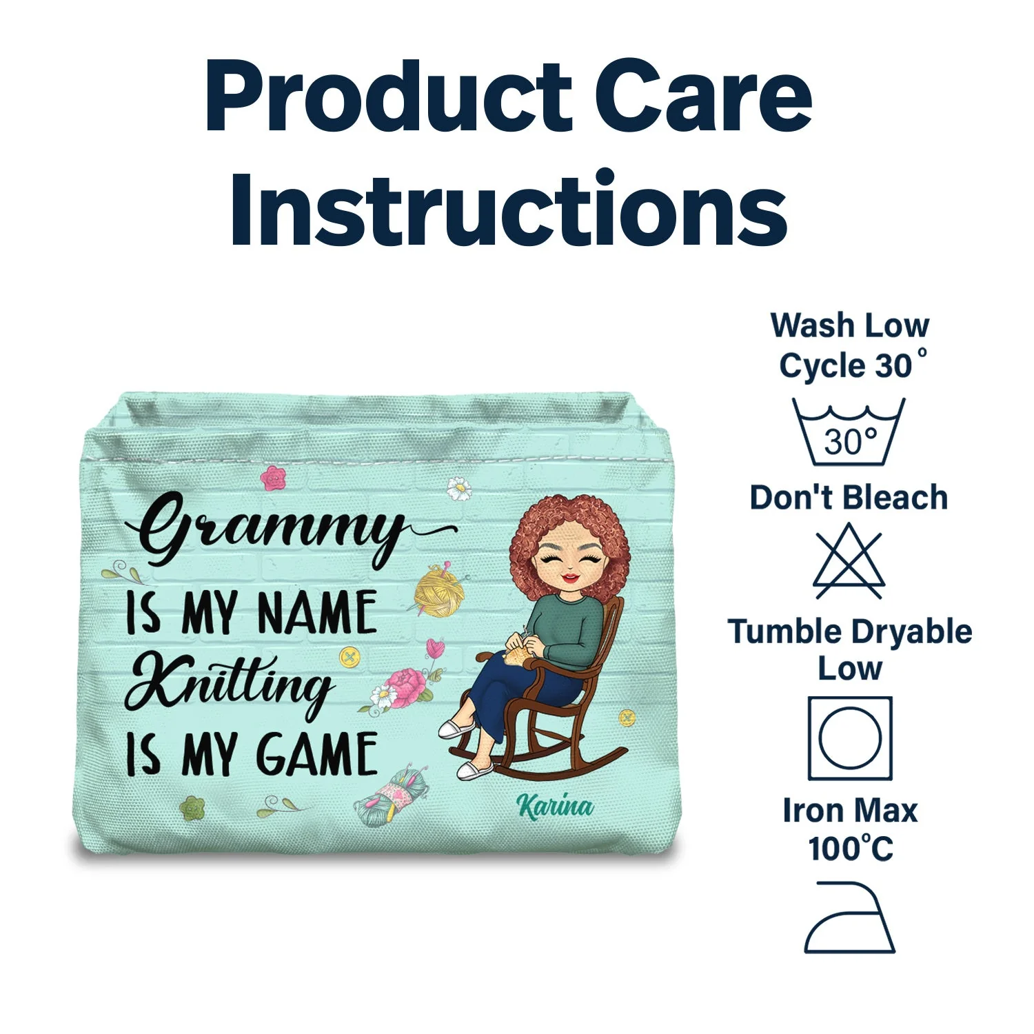 Knitting Is My Game - Gift For Grandma - Personalized Storage Box - Image 5