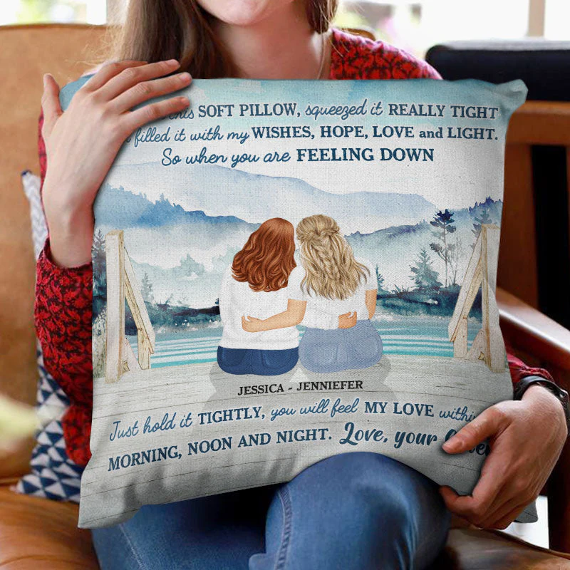 Lake Morning Noon And Night - Gift For Sisters - Personalized Custom Pillow - Image 2