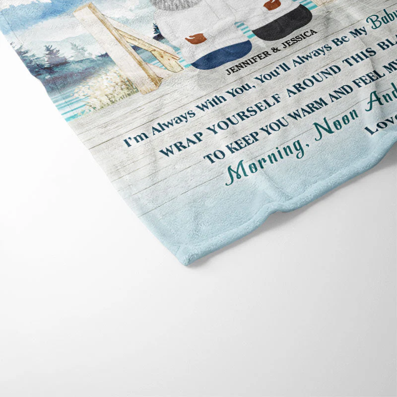 Lake Mother And Daughter Hold This Blanket Tight - Personalized Custom Fleece Blanket - Image 3