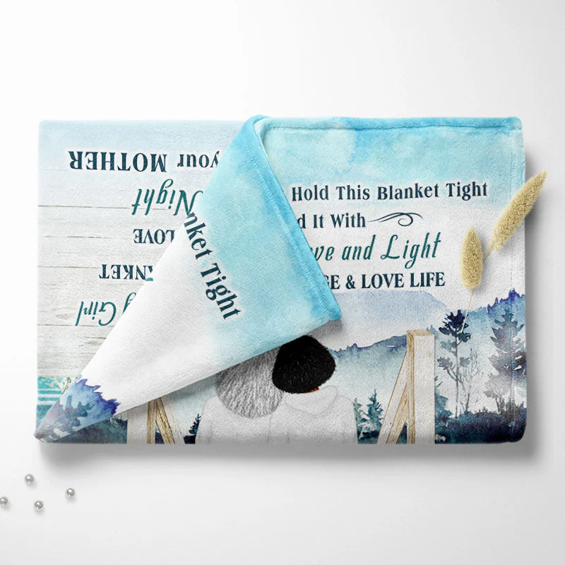 Lake Mother And Daughter Hold This Blanket Tight - Personalized Custom Fleece Blanket - Image 4