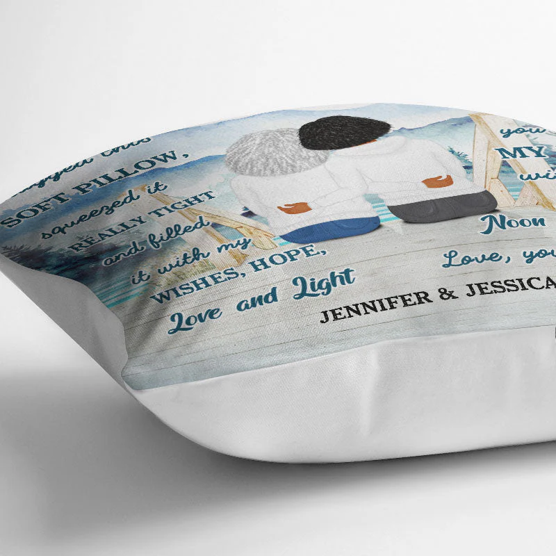Lake Mother And Daughter Hugged This Soft Pillow - Personalized Custom Pillow - Image 3
