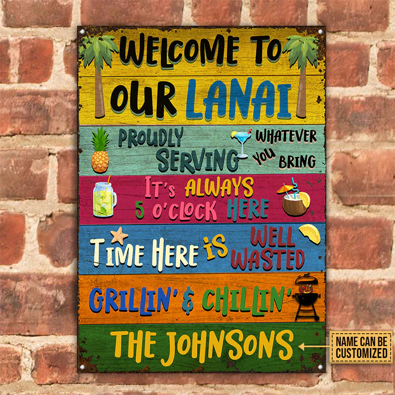 Lanai Welcome To Our Custom Classic Metal Signs - Image 2
