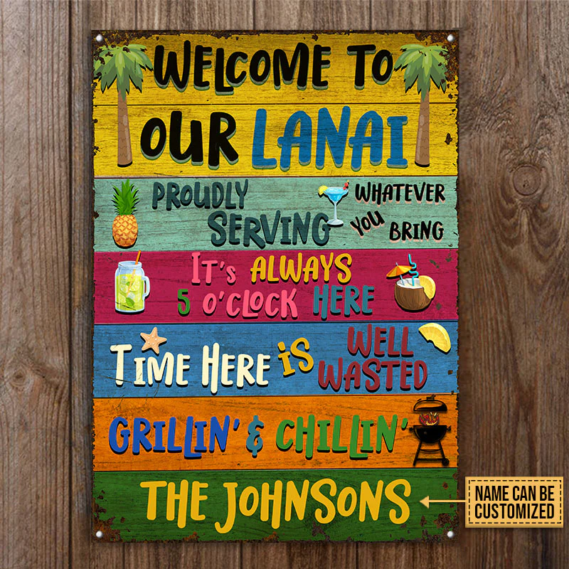 Lanai Welcome To Our Custom Classic Metal Signs - Image 4