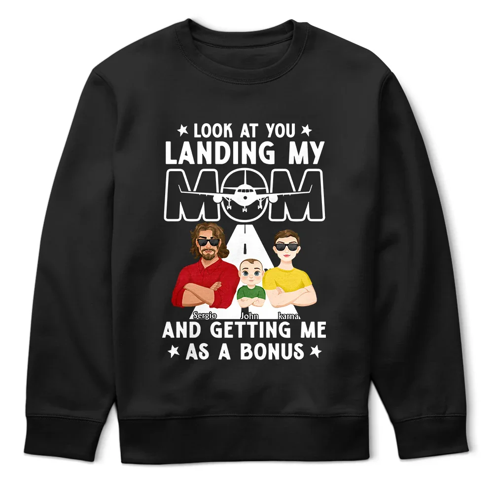 Landing My Mom - Personalized T Shirt - Image 5
