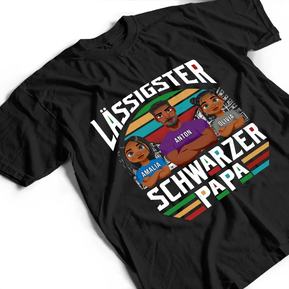 Lässigster Schwarzer Papa - Personalisiertes T Shirt - Image 3