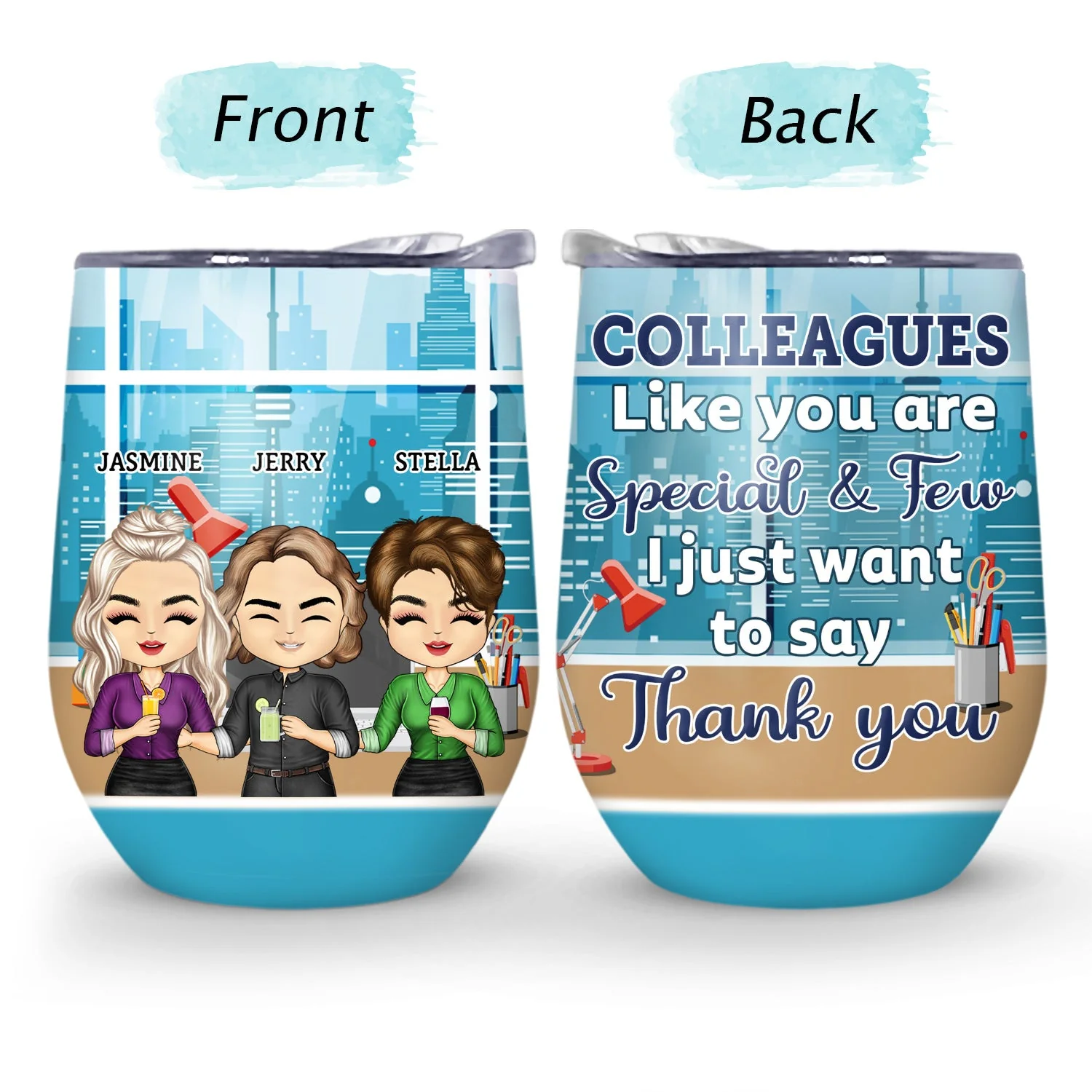 Laughing Inappropriately Together Since Day One - Funny, Anniversary, Birthday Gifts For Colleagues, Coworker, Besties - Personalized Custom Wine Tumbler - Image 4