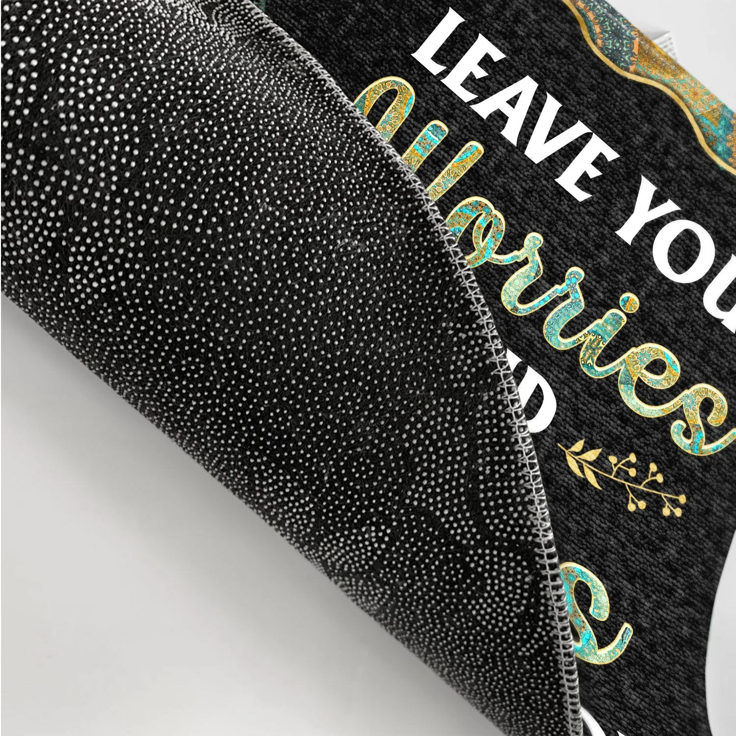 Leave Your Worries And Shoes At The Door - Home Decor, Birthday, Loving Gift For Yourself, Women, Yoga Lovers - Personalized Custom Doormat - Image 3