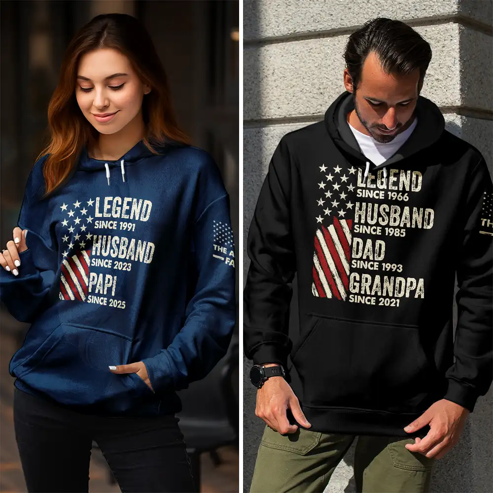 Legend Husband Dad Papa - Personalized Pullover Hoodie - Image 3