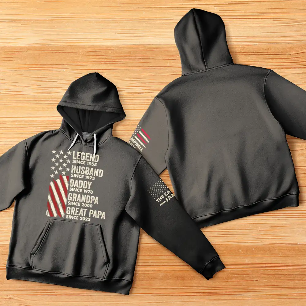 Legend Husband Dad Papa - Personalized Pullover Hoodie - Image 5