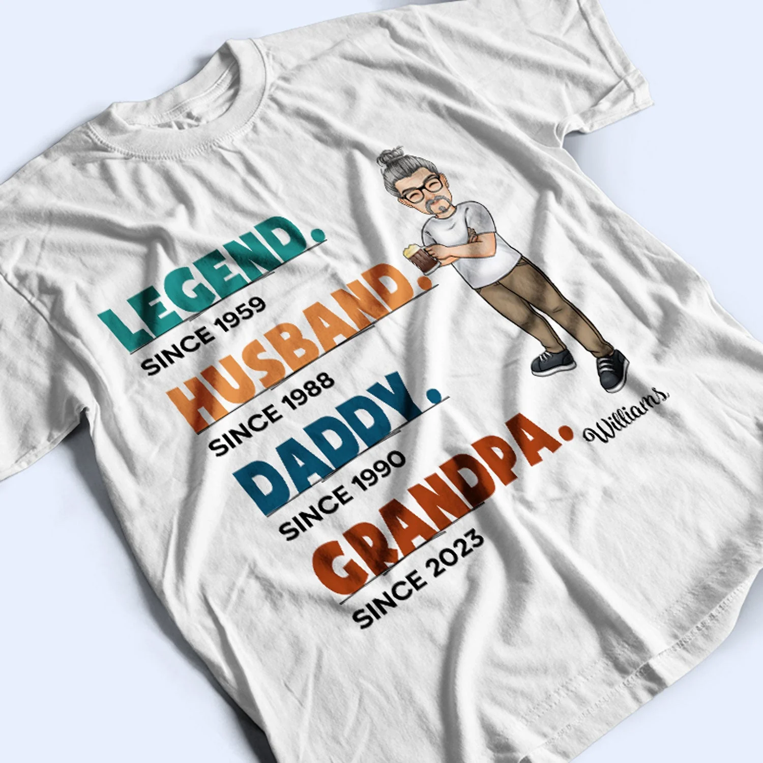 Legend Husband Daddy - Gift For Dad, Father - Personalized Custom T Shirt - Image 2