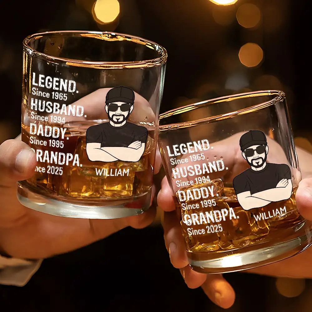Legend Husband Daddy - Personalized Whiskey Glass - Image 3