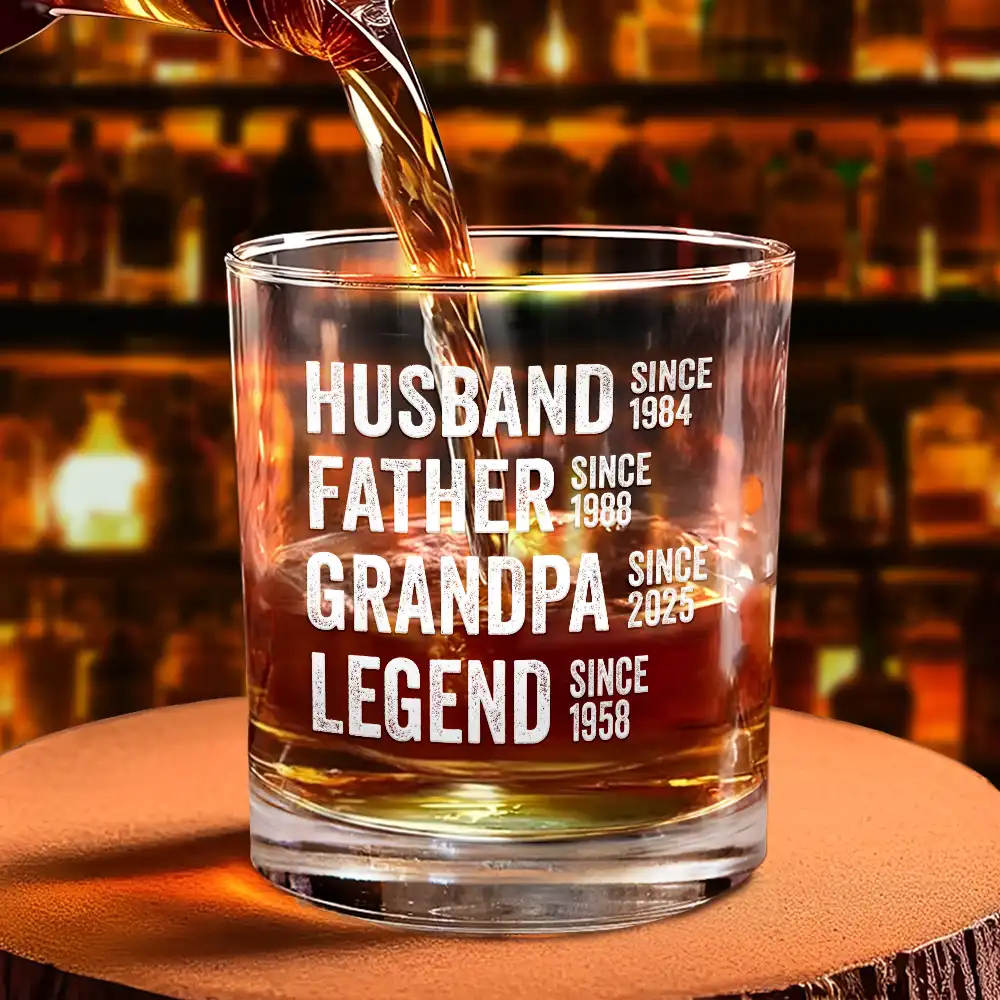 Legend Husband Daddy Since - Personalized Whiskey Glass - Image 4