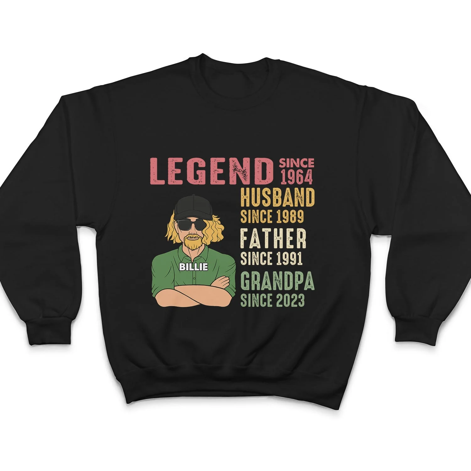 Legend Husband Father Grandpa - Funny Gift For Dad, Father, Grandpa - Personalized T Shirt - Image 5