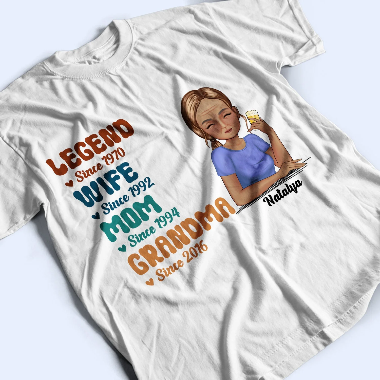 Legend Wife Mom - Gift For Mother - Personalized T Shirt - Image 3