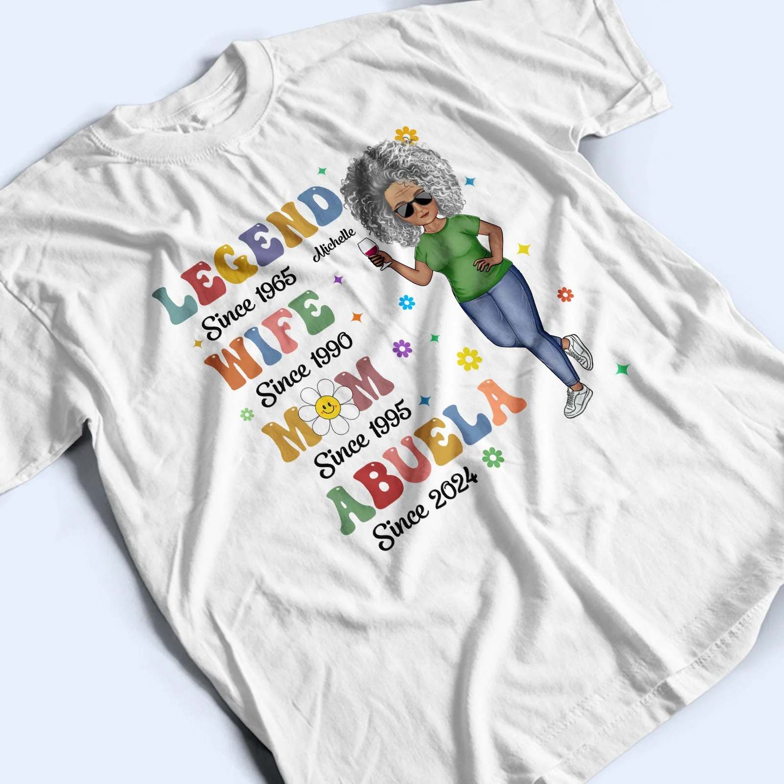 Legend Wife Mom Grandma - Birthday, Loving Gift For Mother, Grandmother - Personalized T Shirt - Image 3