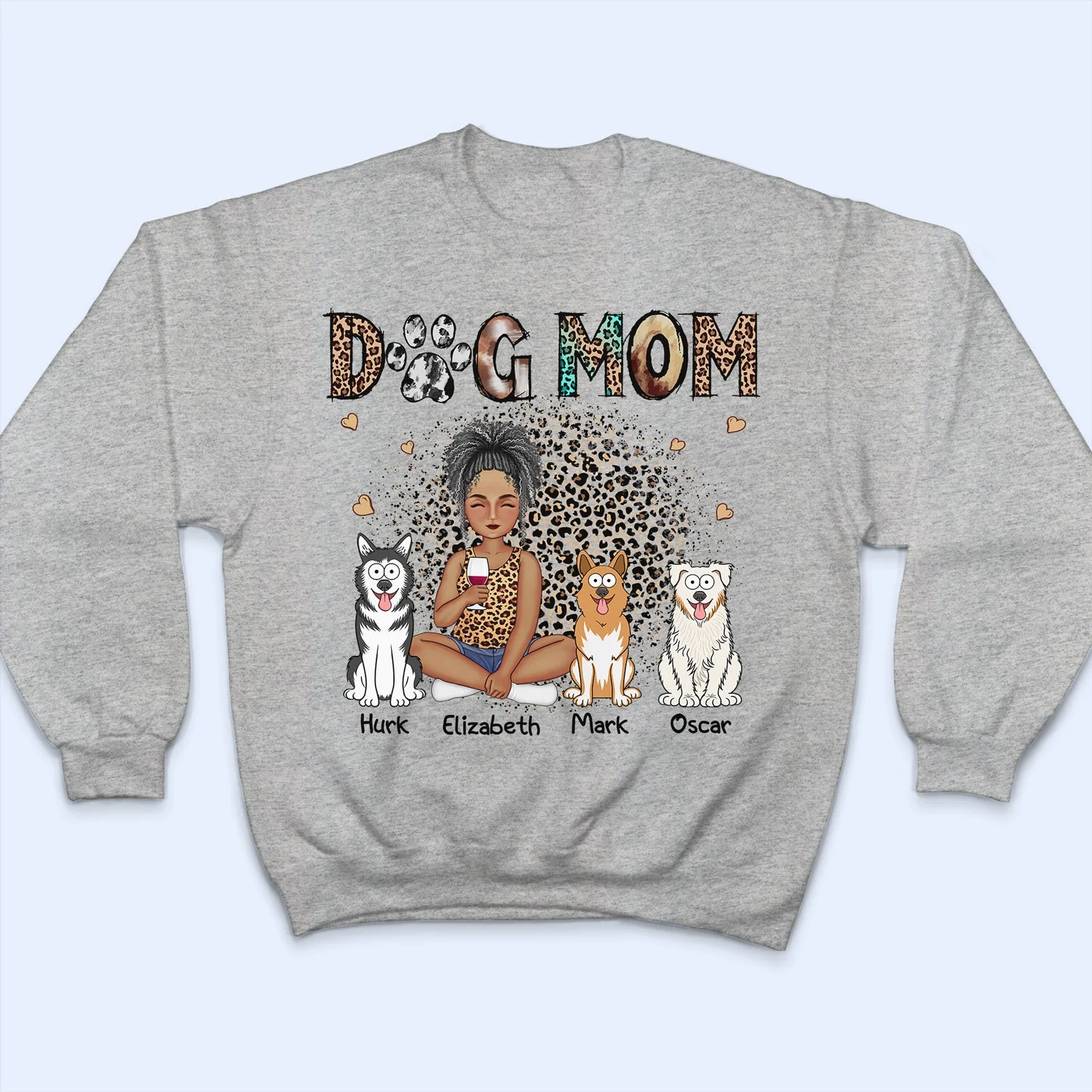 Leopard Dog Mom With Dogs - Birthday, Anniversary, Funny Gift For Women, Dog Lovers - Personalized T Shirt - Image 5