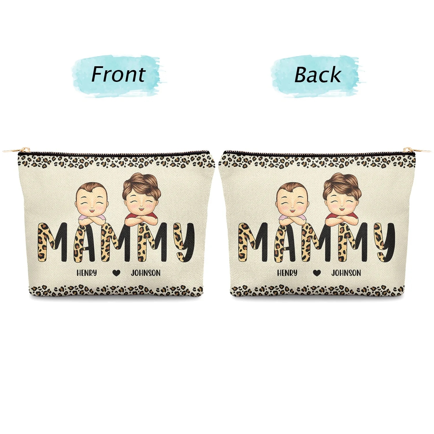 Leopard Mama Nana Title - Birthday, Loving Gift For Mom, Mum, Mother, Grandma, Grandmother - Personalized Cosmetic Bag - Image 4