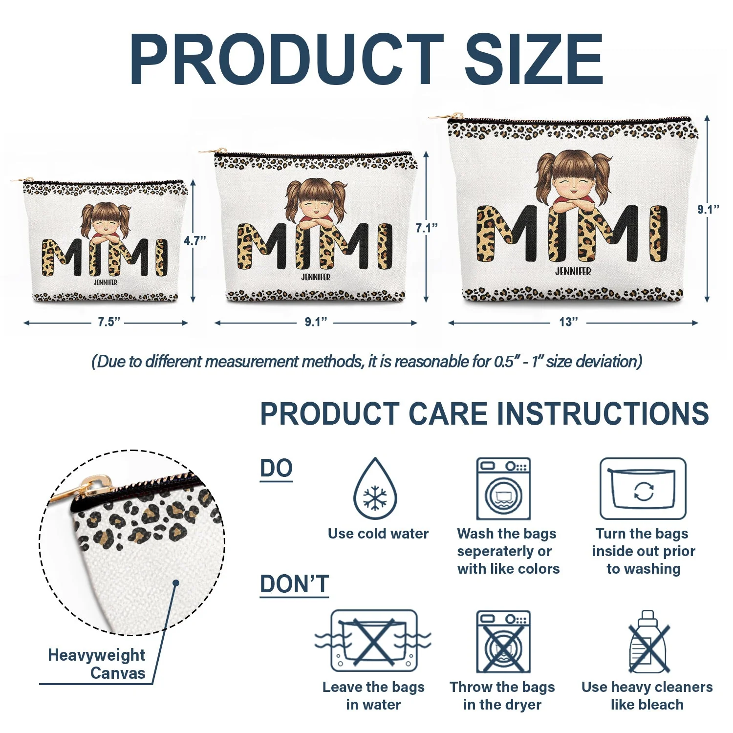 Leopard Mama Nana Title - Birthday, Loving Gift For Mom, Mum, Mother, Grandma, Grandmother - Personalized Cosmetic Bag - Image 6