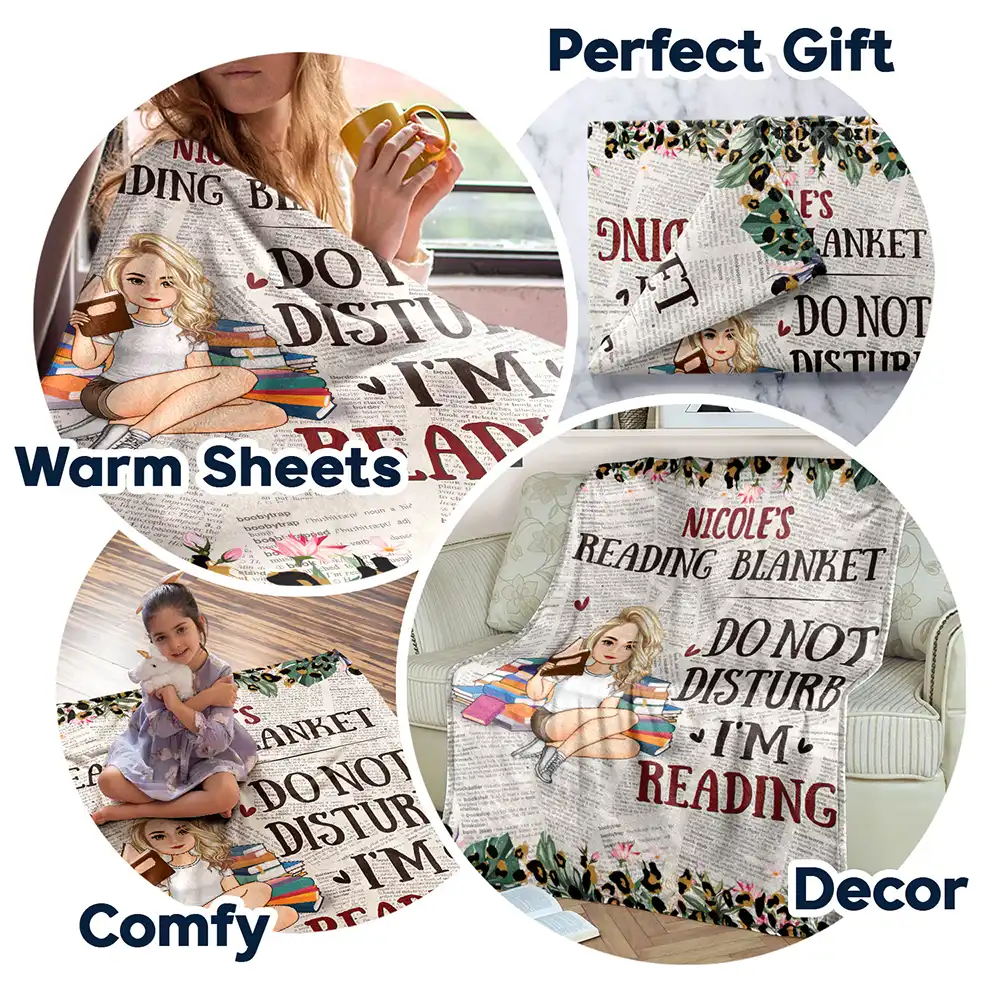 Leopard My Reading Blanket - Personalized Fleece Blanket, Sherpa Blanket - Image 7