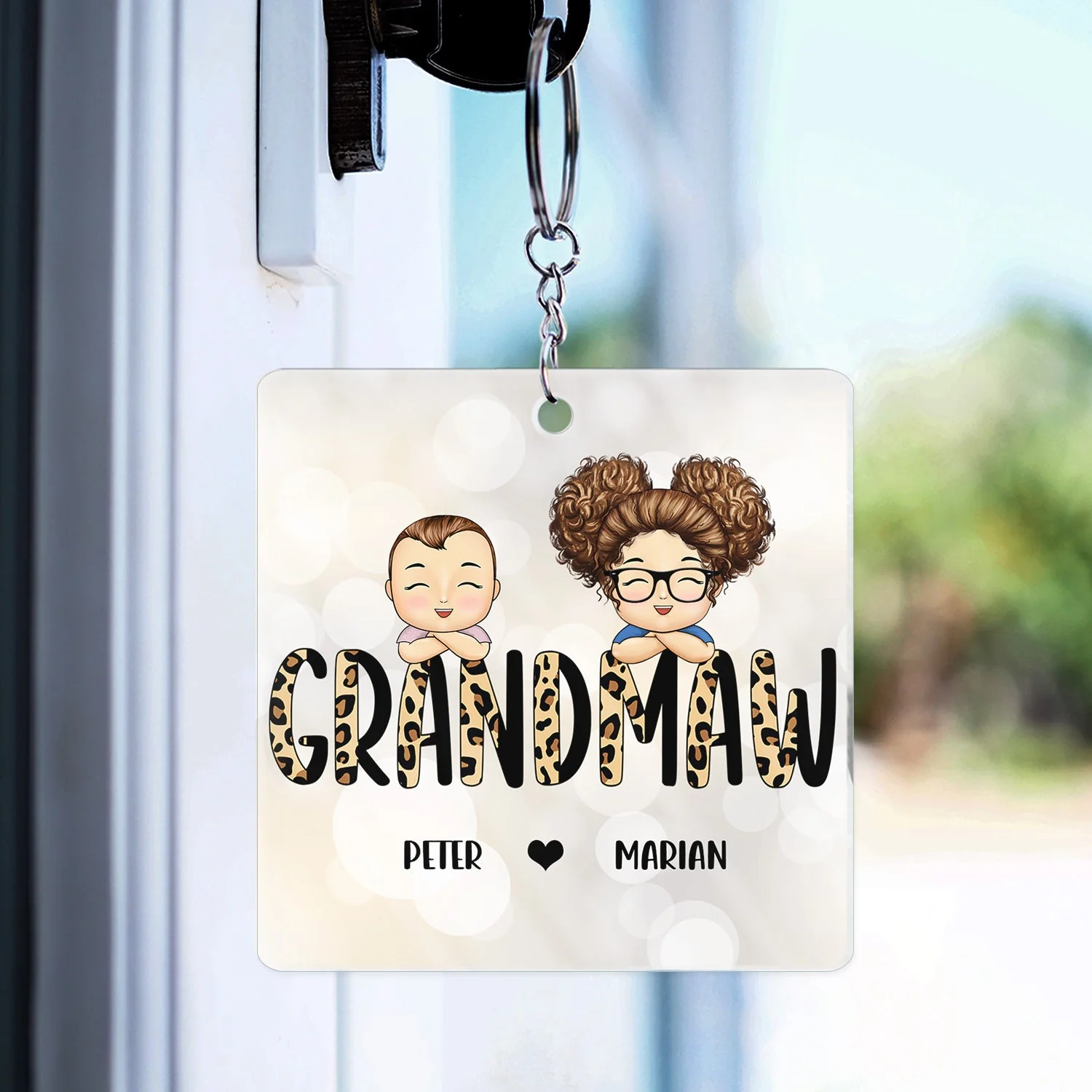 Leopard Nana Title - Birthday, Loving Gift For Mom, Mother, Mama, Grandma, Grandmother - Personalized Custom Acrylic Keychain - Image 3