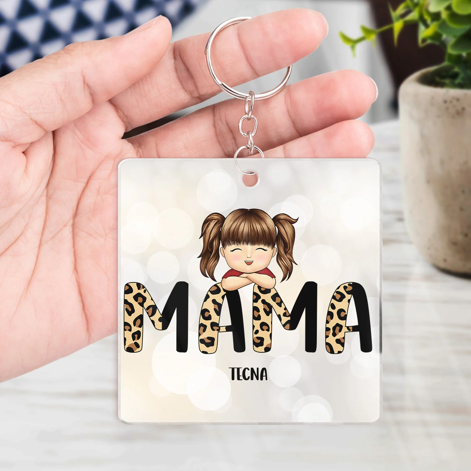 Leopard Nana Title - Birthday, Loving Gift For Mom, Mother, Mama, Grandma, Grandmother - Personalized Custom Acrylic Keychain - Image 4