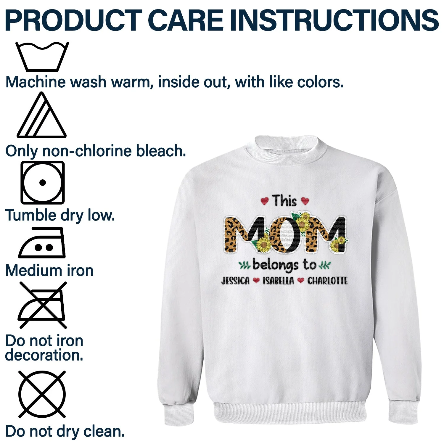 Leopard Title - Birthday, Loving Gift For Nana, Grandma, Mom, Mum, Mother - Personalized Embroidered Sweatshirt - Image 5