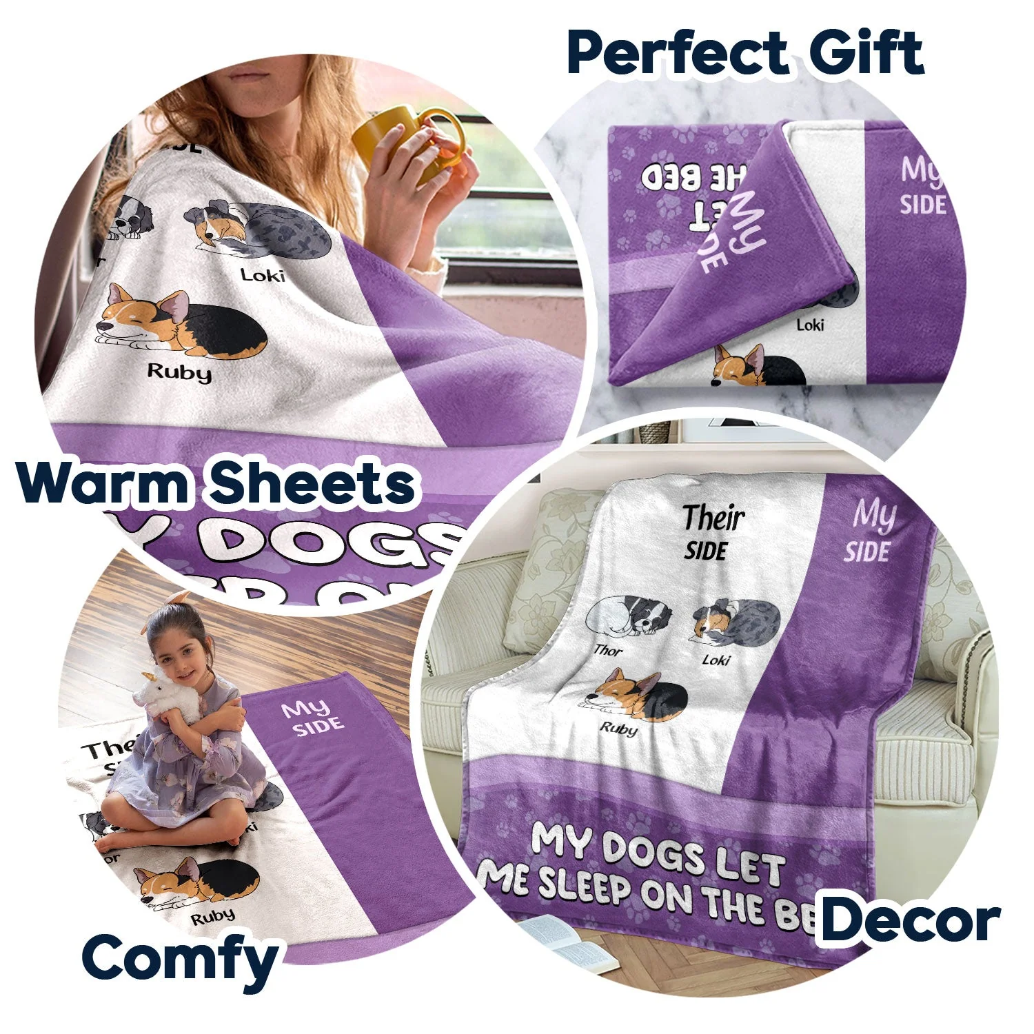 Let Me Sleep On The Bed - Gift For Pet Lovers - Personalized Fleece Blanket - Image 5