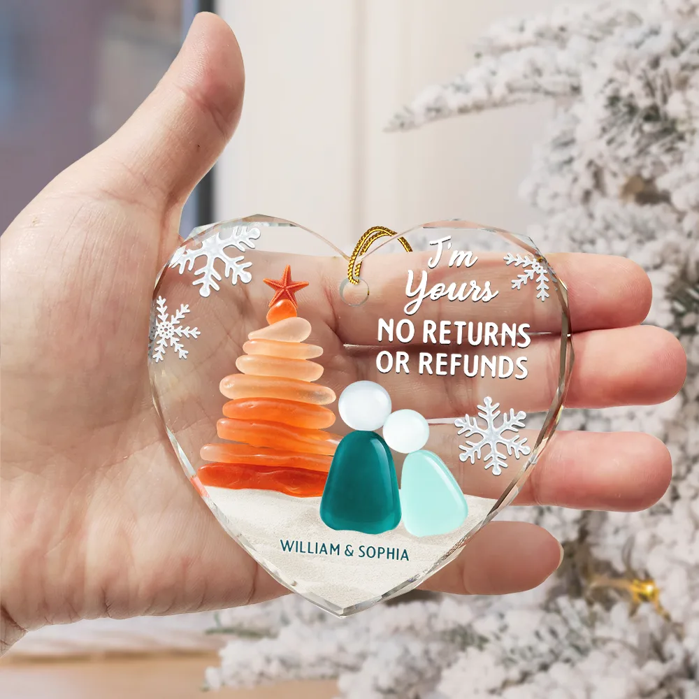 Let's Do This Forever - Personalized Heart Shaped Glass Ornament - Image 3