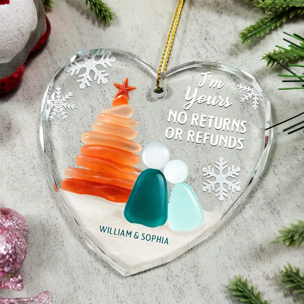Let's Do This Forever - Personalized Heart Shaped Glass Ornament - Image 4