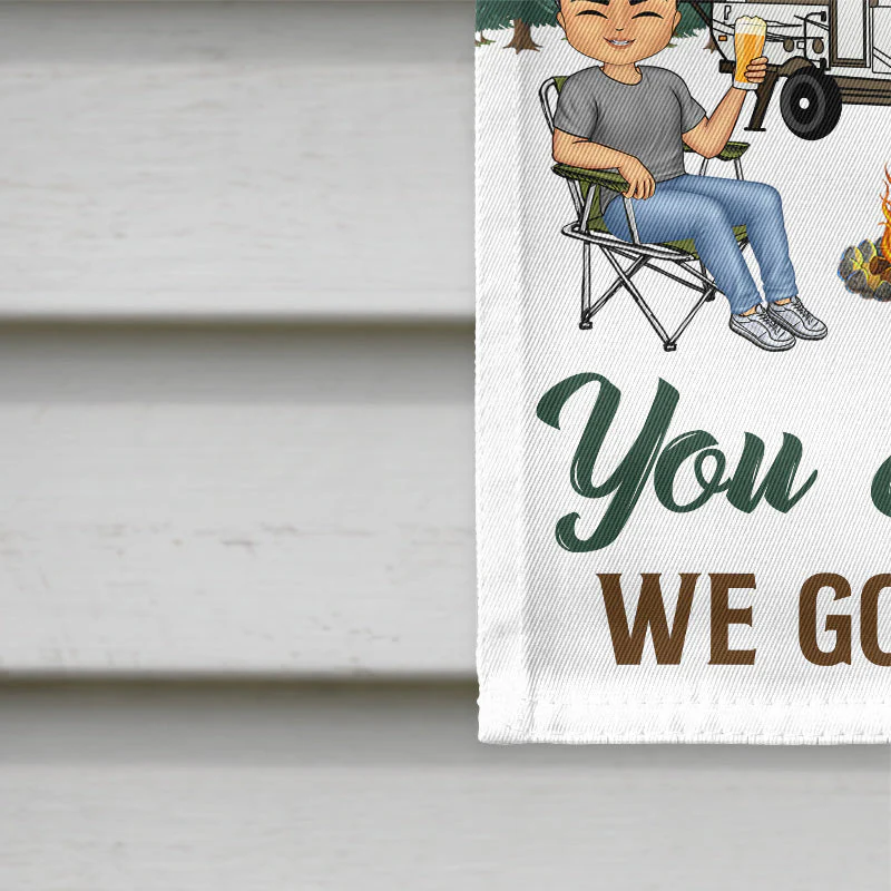 Let's Sit By The Campfire Husband Wife Camping - Couple Gift - Personalized Custom Flag - Image 4