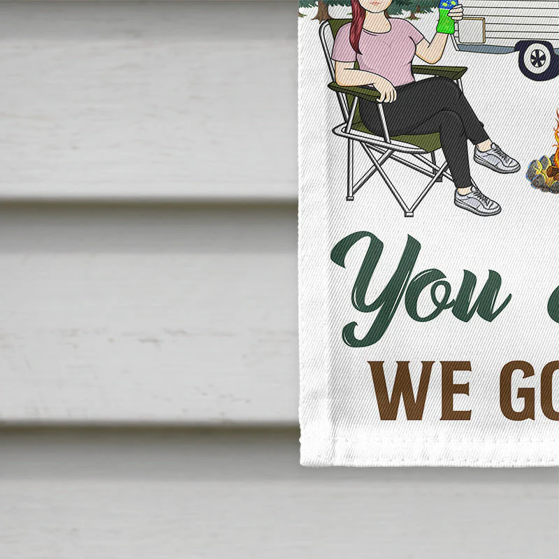 Let's Sit By The Campfire & Watch People Park Their Campers Husband Wife Camping - Couple Gift - Personalized Custom Flag - Image 4