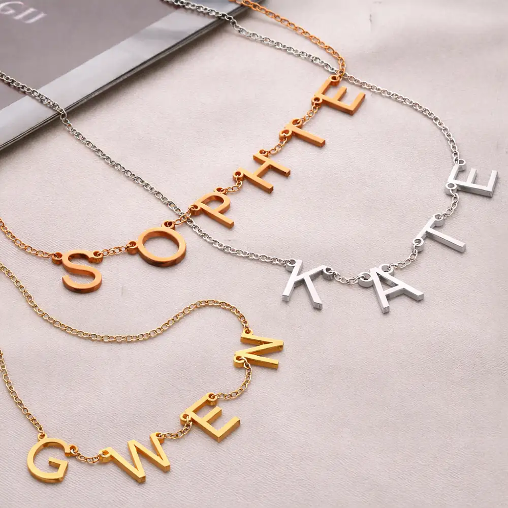 Letter Charms Made In The Name - Personalized Letter Necklace - Image 2