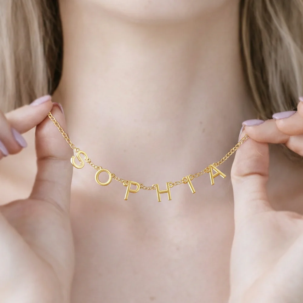 Letter Charms Made In The Name - Personalized Letter Necklace - Image 3