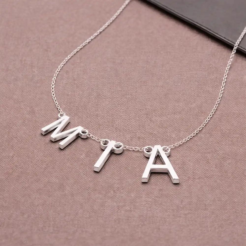 Letter Charms Made In The Name - Personalized Letter Necklace - Image 4