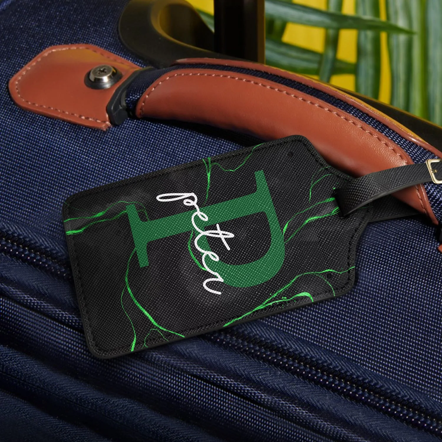 Letter Monogram Aesthetic Style - Gift For Traveling Lovers, Travelers, Him, Her, BFF Best Friends, Besties - Personalized Luggage Tag - Image 2
