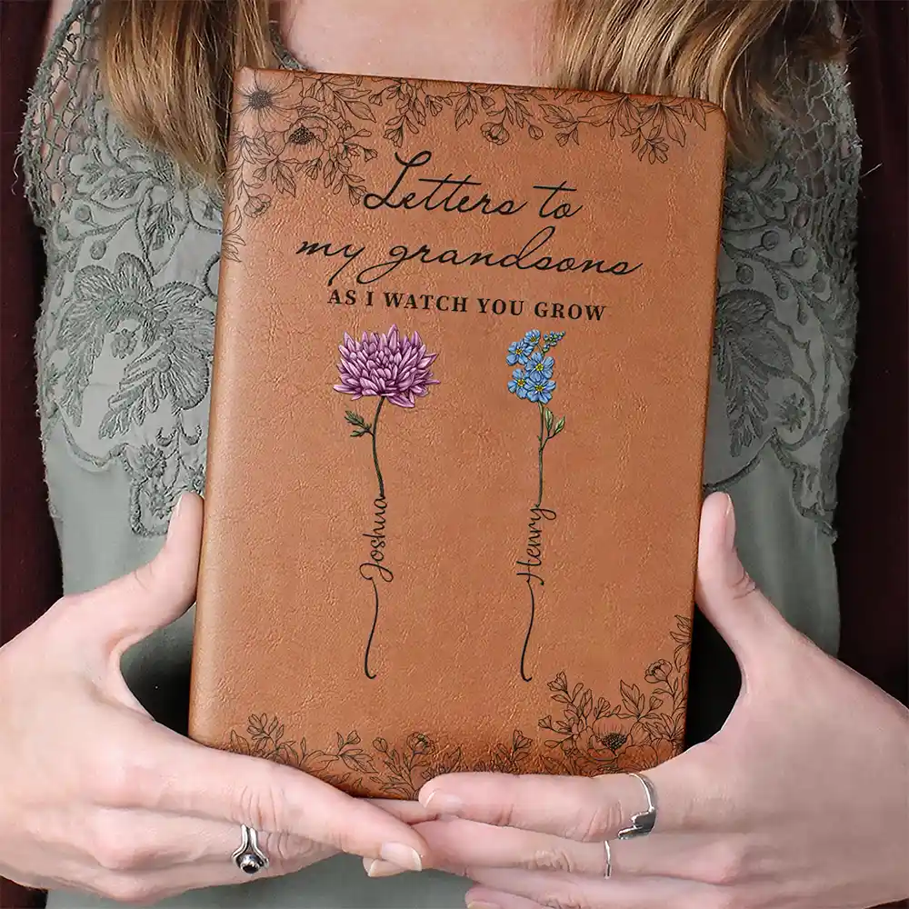 Letter To My Granddaughter Grandson - Personalized Leather Journal - Image 4