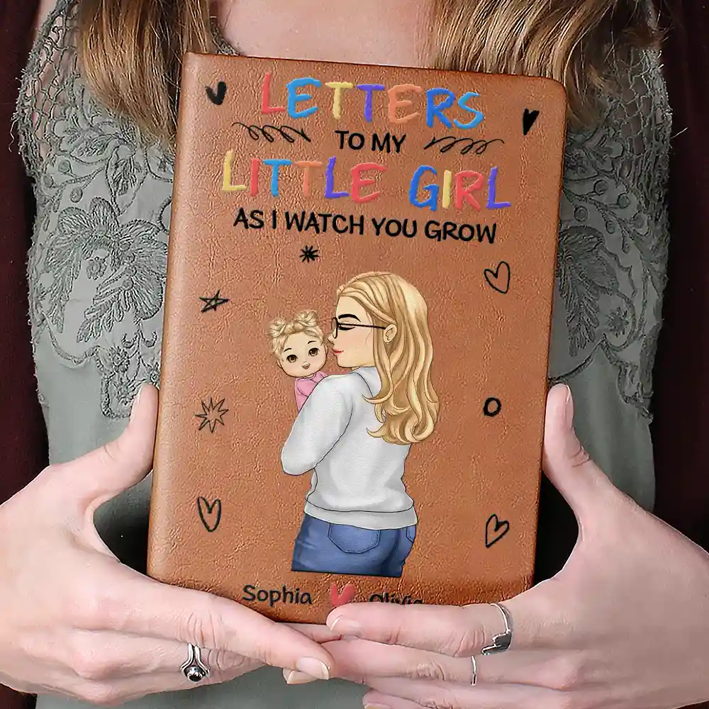 Letters To My Little Girl, Baby Keepsake - Personalized Leather Journal - Image 4