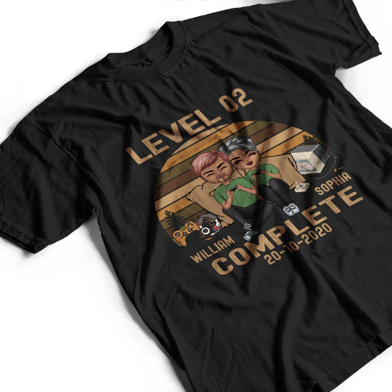 Level Complete - Gift For Couples - Personalized Custom T Shirt - Image 3