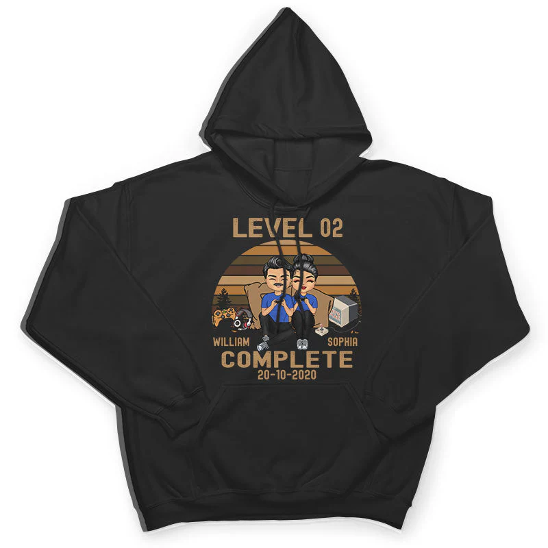 Level Complete - Gift For Couples - Personalized Custom T Shirt - Image 4