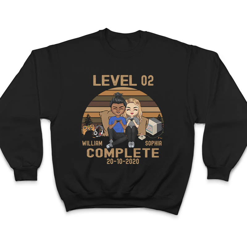 Level Complete - Gift For Couples - Personalized Custom T Shirt - Image 5