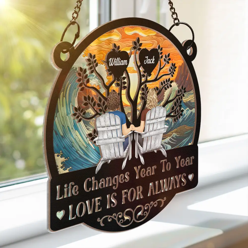 Life Changes Year To Year - Personalized Window Hanging Suncatcher Ornament - Image 3
