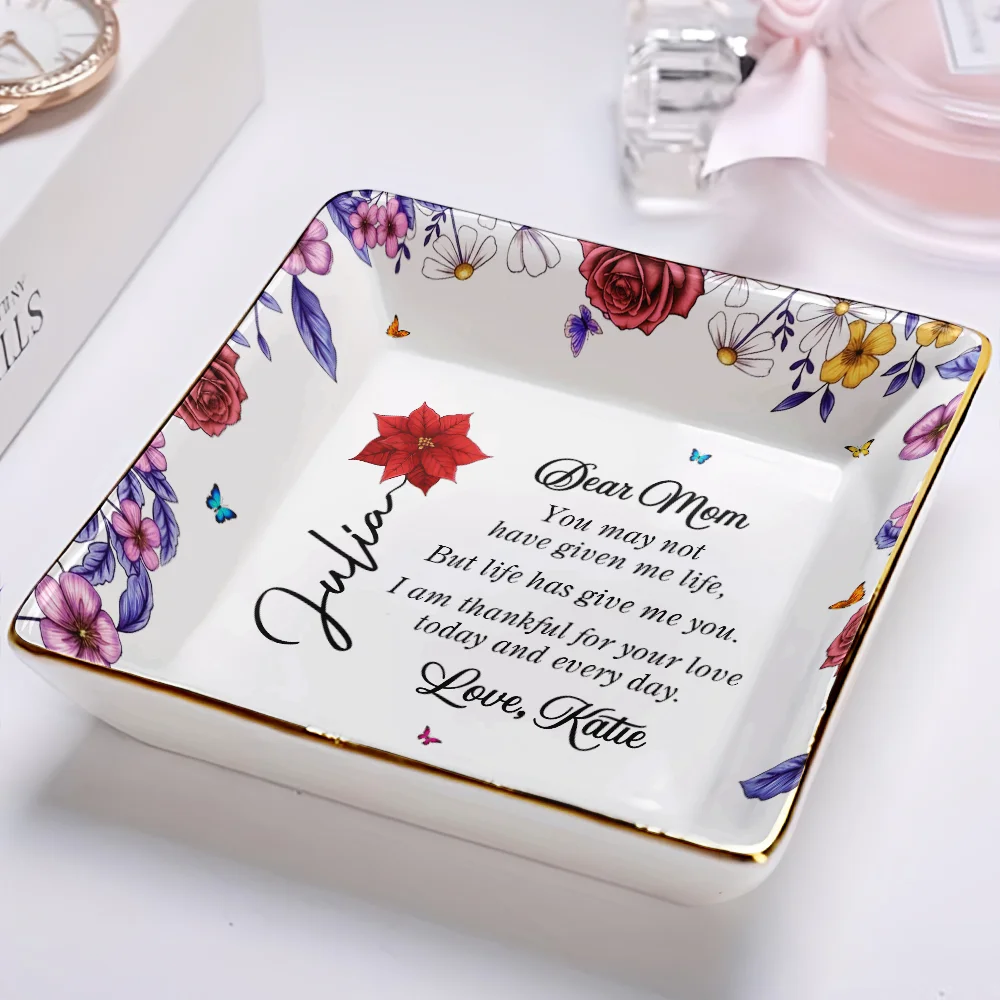 Life Has Given Me You Bonus Mom - Personalized Ring Dish - Image 2