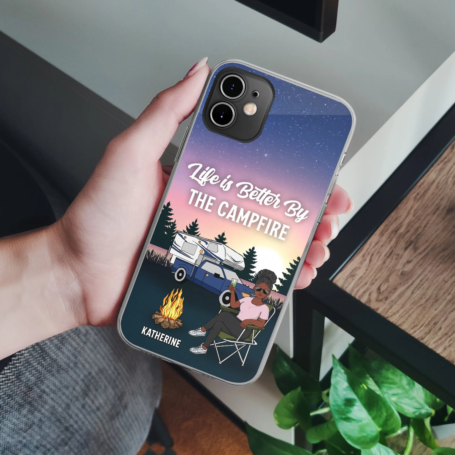 Life Is Better By The Campfire - Gift For Camping Lovers - Personalized Clear Phone Case - Image 4