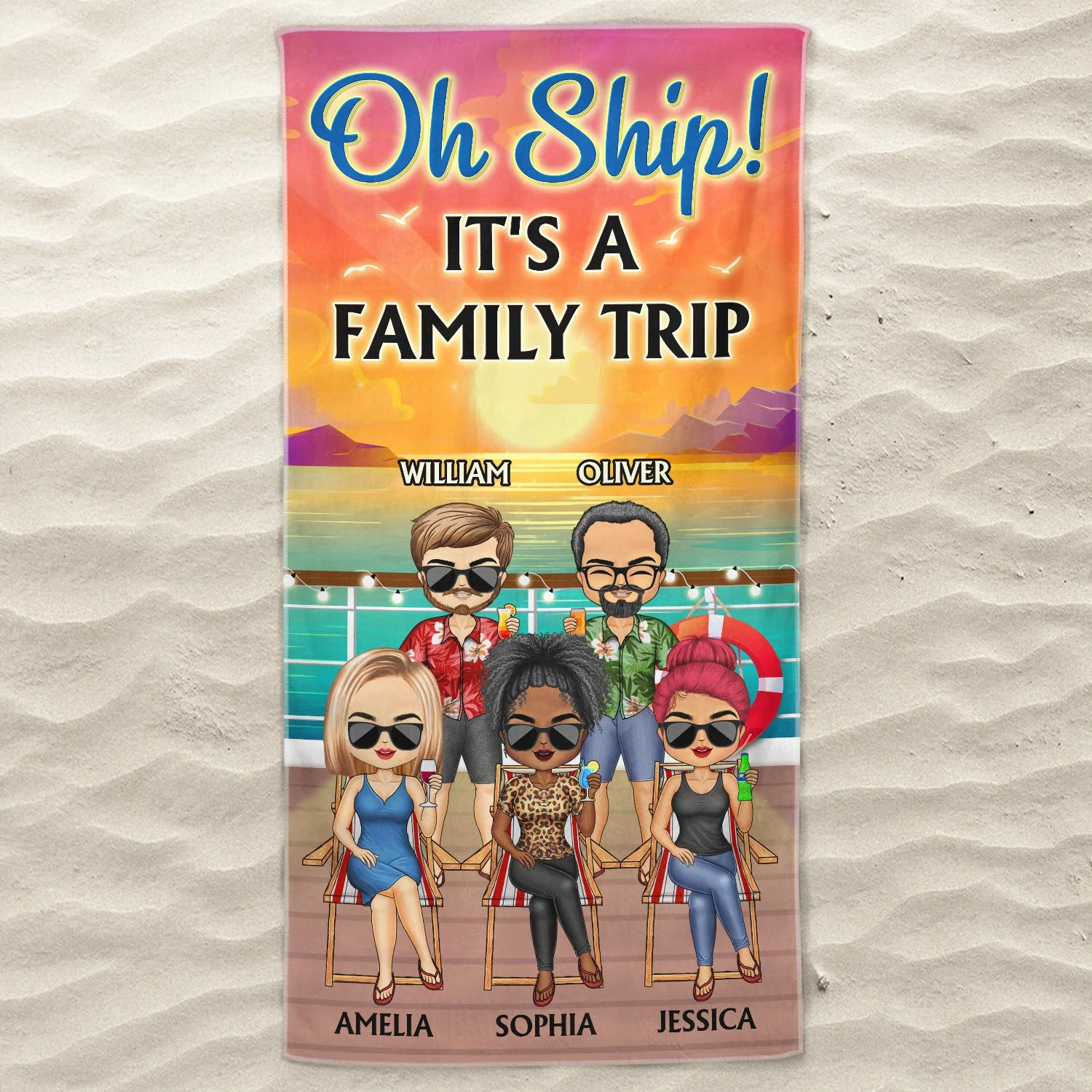 Life Is Better On A Cruise With Best Friends Beach Cruising - Traveling, Vacation, Anniversary, Birthday Gift For Besties - Personalized Beach Towel - Image 3