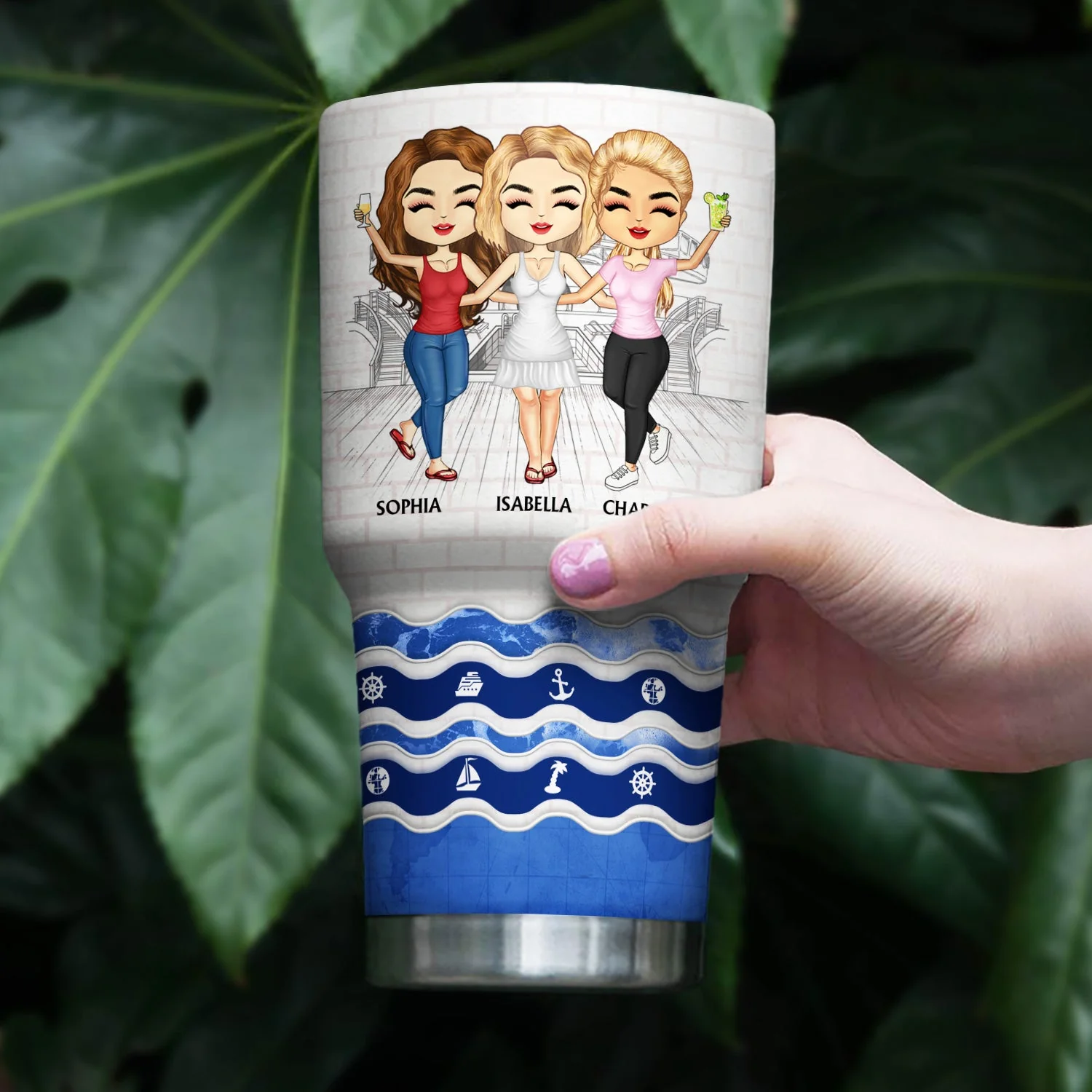 Life Is Better On A Cruise With Best Friends - Birthday, Traveling, Cruising Gift For BFF, Siblings, Colleagues - Personalized Custom 30 Oz Tumbler - Image 4