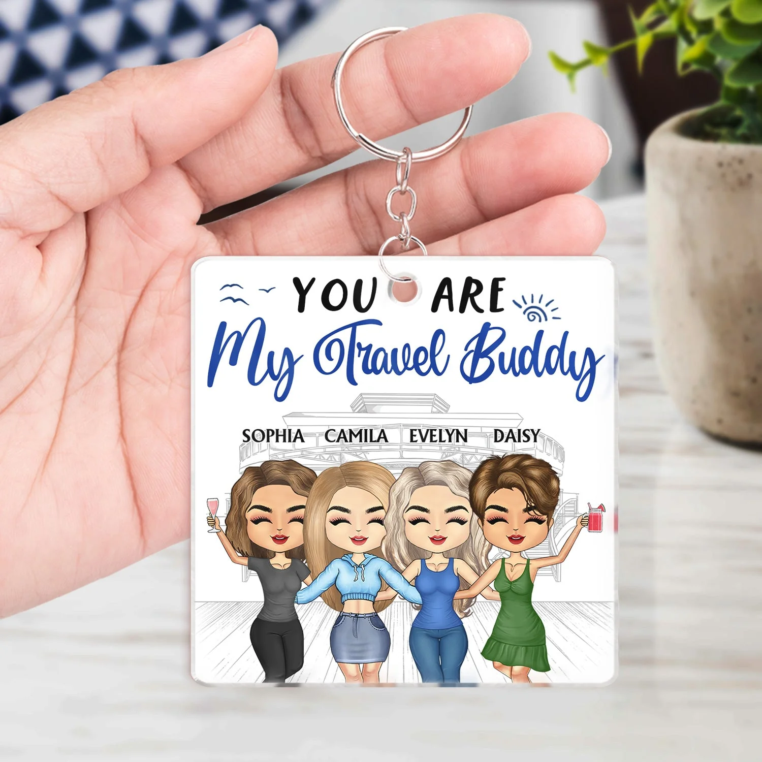 Life Is Better On A Cruise With Best Friends - Birthday, Traveling, Cruising Gift For BFF, Siblings, Colleagues - Personalized Custom Acrylic Keychain - Image 4