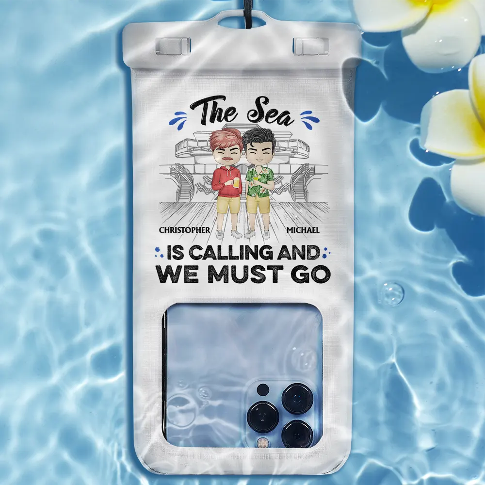 Life Is Better On A Cruise With Best Friends Chibi - Personalized Waterproof Phone Pouch - Image 2